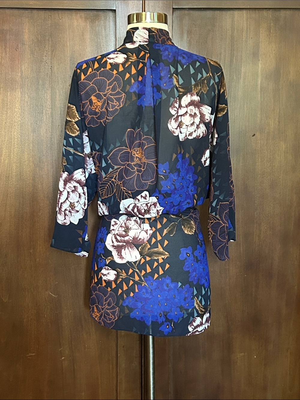 AKIRA Blue Floral Kimono Duster M - Picture 3 of 8